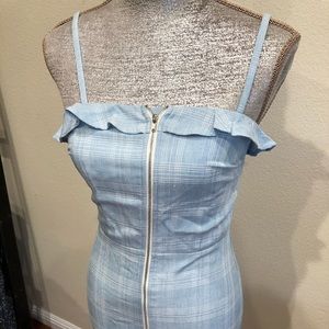 Tularosa Light Blue Plaid Dress